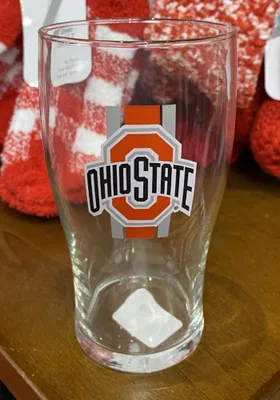 Ohio State Buckeyes 20 OZ Half Stripe Pint Glass - Red