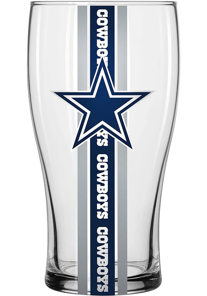 Dallas Cowboys 20 OZ Half Stripe Pint Glass - Blue