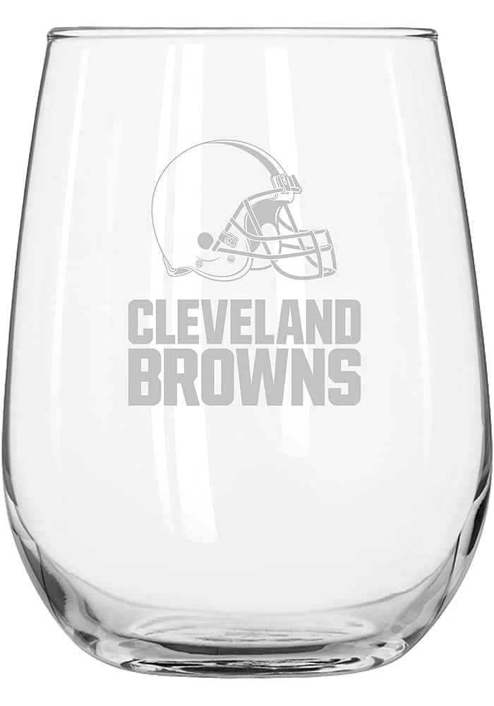 Cleveland Browns 16OZ Frost Curved Stemless Wine Glass - White