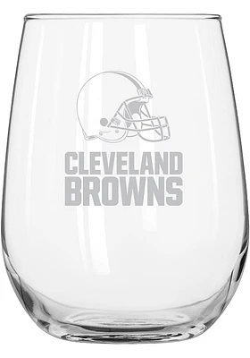 Cleveland Browns 16OZ Frost Curved Stemless Wine Glass - White