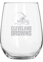 Cleveland Browns 16OZ Frost Curved Stemless Wine Glass - White