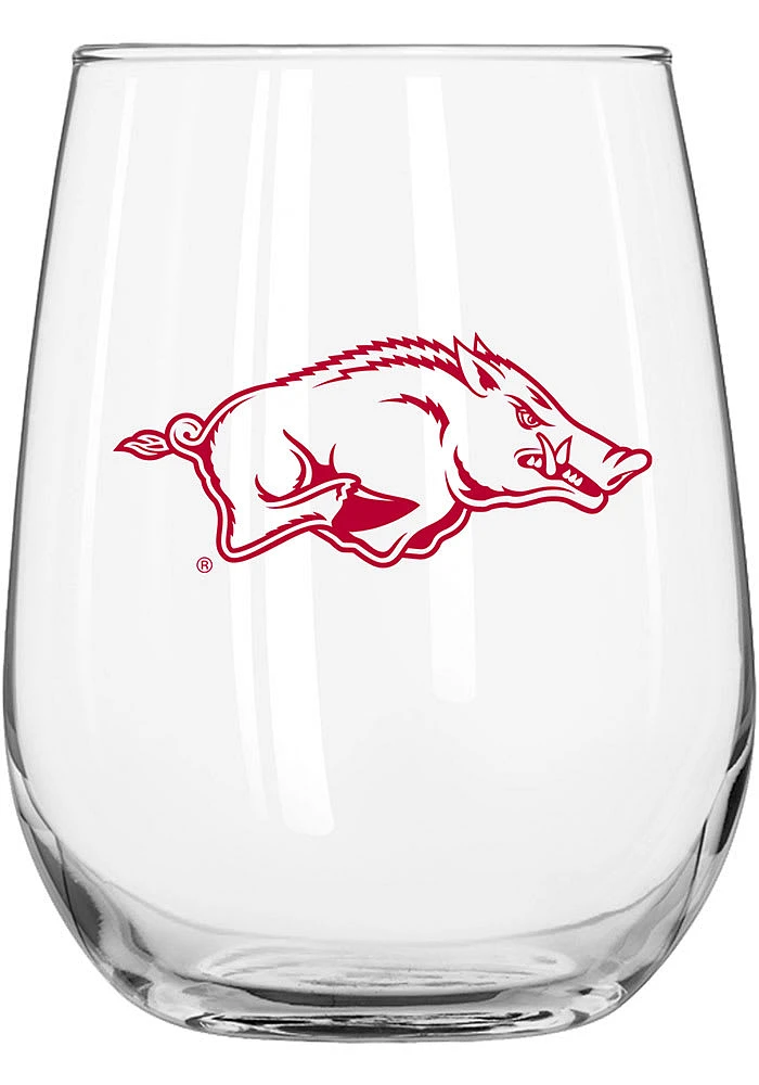 Arkansas Razorbacks 16OZ Gameday Curved Stemless Wine Glass - Red