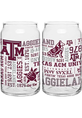 Texas A&M Aggies 16 OZ Spirit Glass Can Pint Glass - Red