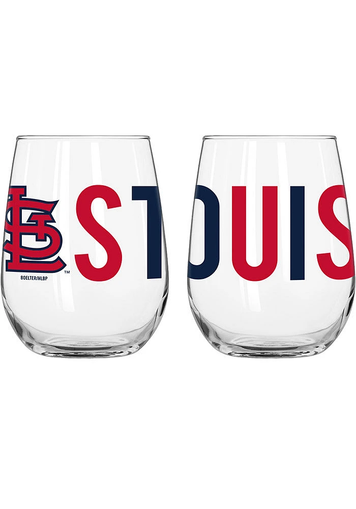 St Louis Cardinals 16OZ Overtime Stemless Wine Glass - Red