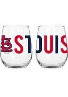 St Louis Cardinals 16OZ Overtime Stemless Wine Glass - Red