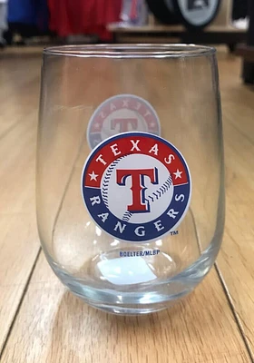 Texas Rangers 16OZ Stemless Wine Glass - Blue