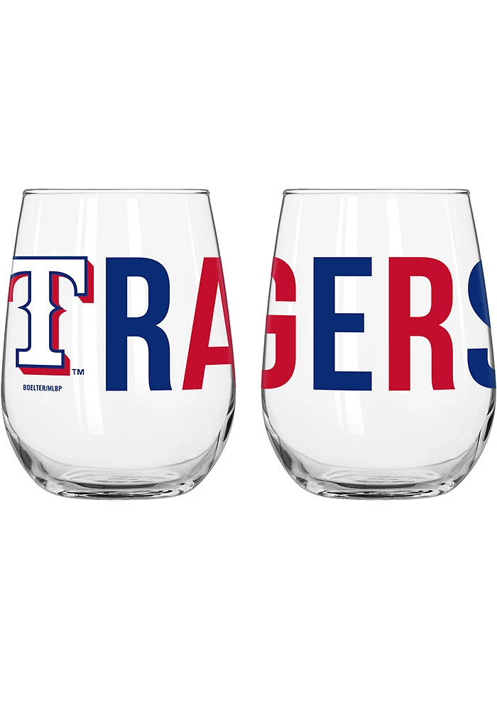 Texas Rangers 16OZ Overtime Stemless Wine Glass - Blue