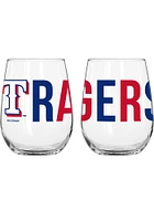 Texas Rangers 16OZ Overtime Stemless Wine Glass - Blue