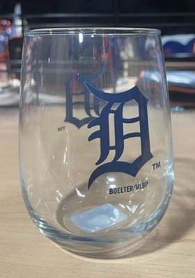 Detroit Tigers 16OZ Stemless Wine Glass - Navy Blue