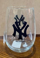 New York Yankees 16OZ Stemless Wine Glass - Navy Blue