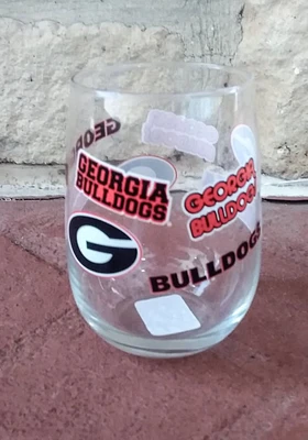 Georgia Bulldogs 16OZ Retro Spirit Stemless Wine Glass - Red