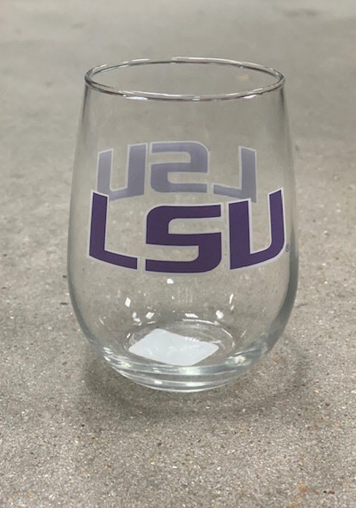 LSU Tigers 16OZ Stemless Wine Glass - Purple