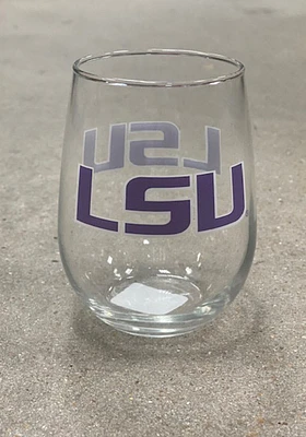 LSU Tigers 16OZ Stemless Wine Glass - Purple