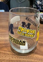 Michigan Wolverines 16OZ Retro Spirit Stemless Wine Glass - Blue