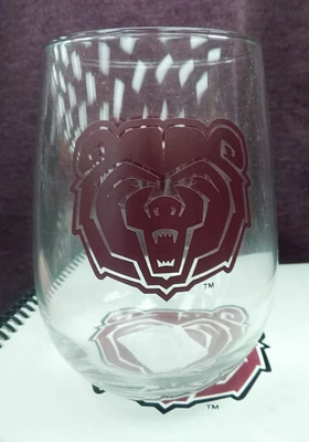 Missouri State Bears 16OZ Stemless Wine Glass - Maroon