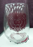 Missouri State Bears 16OZ Stemless Wine Glass - Maroon