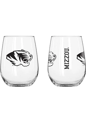 Missouri Tigers 16OZ Stemless Wine Glass - Black