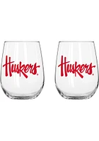Nebraska Cornhuskers 16OZ Stemless Wine Glass - Red