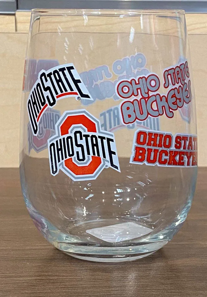 Ohio State Buckeyes 16OZ Retro Spirit Stemless Wine Glass - Red