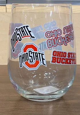 Ohio State Buckeyes 16OZ Retro Spirit Stemless Wine Glass - Red