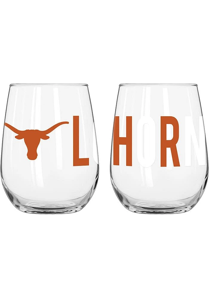 Texas Longhorns 16OZ Overtime Stemless Wine Glass - Burnt Orange