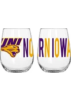 Northern Iowa Panthers 16OZ Overtime Stemless Wine Glass - Purple