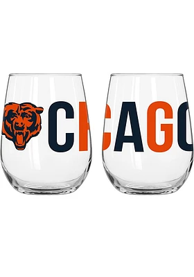 Chicago Bears 16OZ Overtime Stemless Wine Glass - Navy Blue