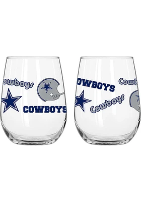 Dallas Cowboys 16OZ Vintage Spirit Stemless Wine Glass - Navy Blue