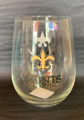 New Orleans Saints 16OZ Stemless Wine Glass - Black
