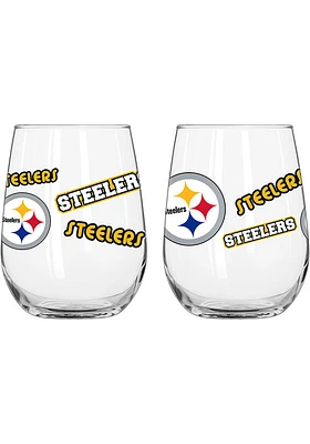 Pittsburgh Steelers 16OZ Vintage Spirit Stemless Wine Glass - Black