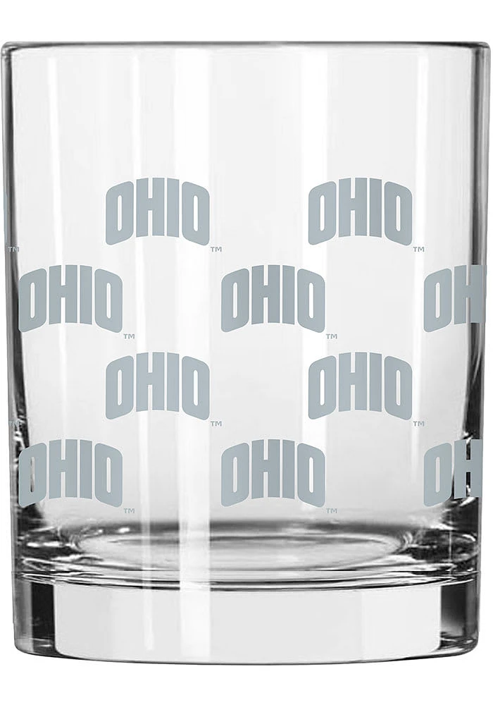 Ohio Bobcats Satin Etch 14oz Rock Glass