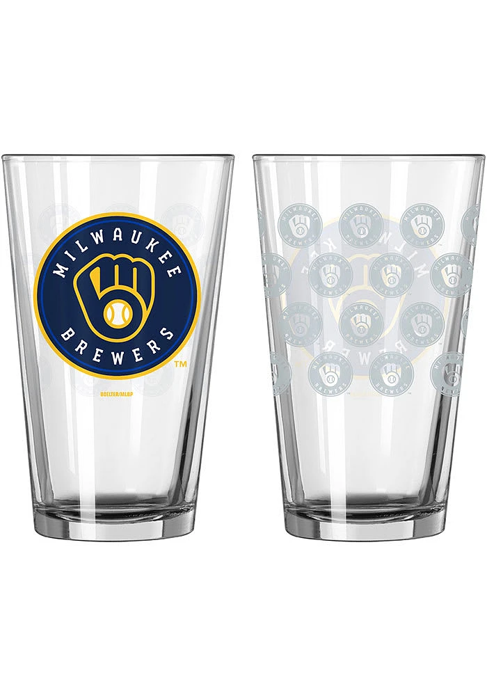 Milwaukee Brewers 16OZ Satin Etch Pint Glass -