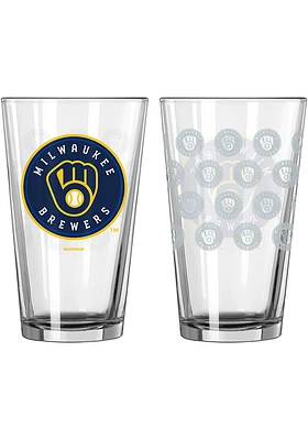 Milwaukee Brewers 16OZ Satin Etch Pint Glass -