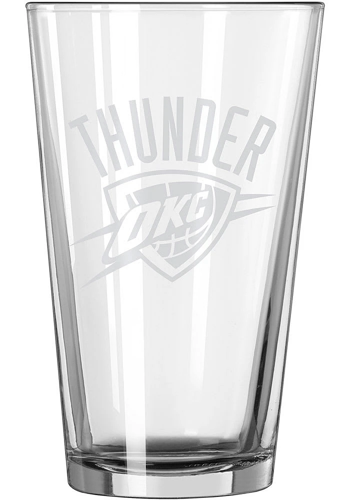 Oklahoma City Thunder 16OZ Etch Pint Glass - White