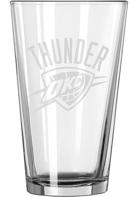 Oklahoma City Thunder 16OZ Etch Pint Glass - White
