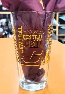 Central Michigan Chippewas 16OZ Spirit Pint Glass -