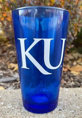 Kansas Jayhawks 16OZ Colbalt Pint Glass -
