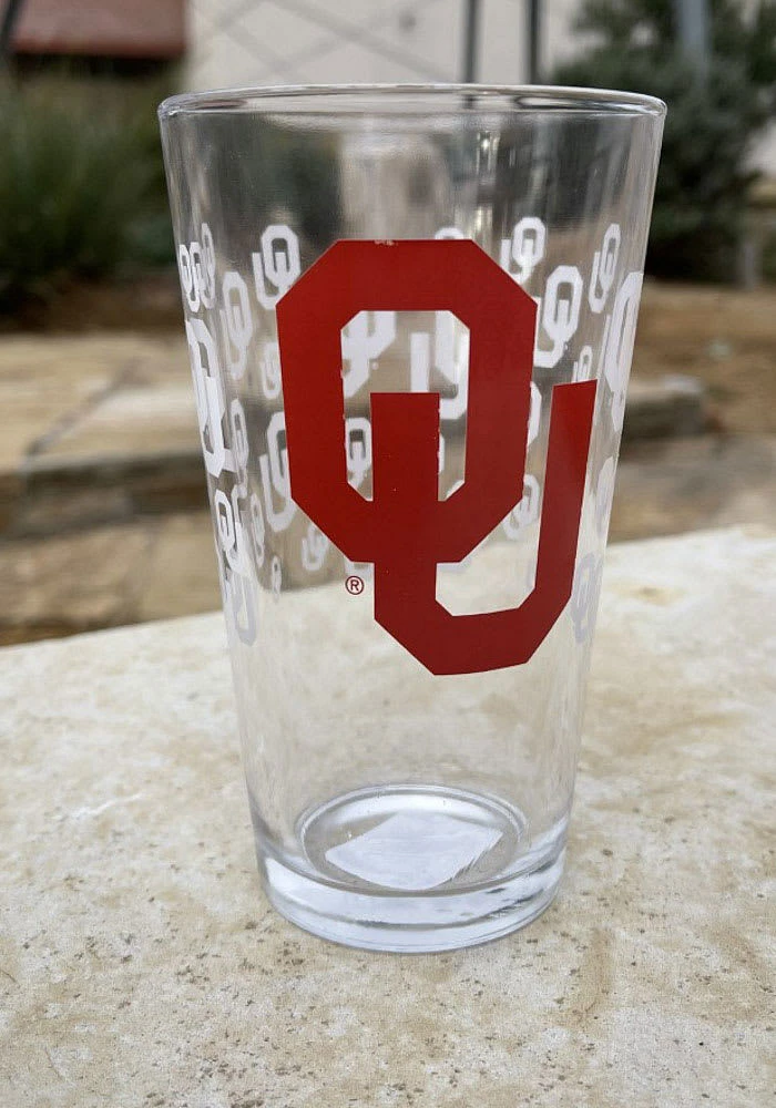 Oklahoma Sooners 16OZ Scatter Pint Glass -