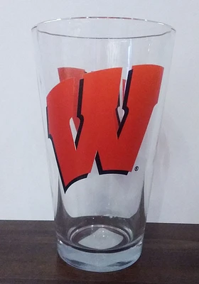 Wisconsin Badgers 16OZ W Logo Pint Glass - Red