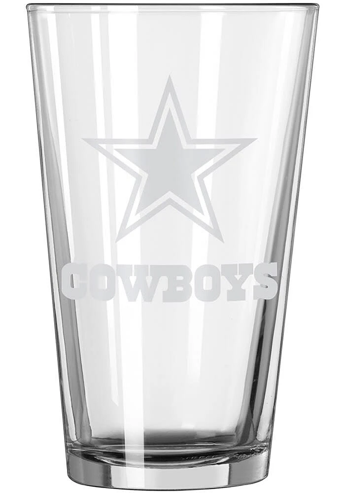 Dallas Cowboys 16OZ Etch Pint Glass - White