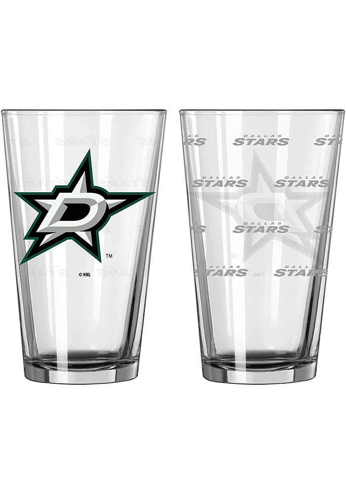Dallas Stars 16OZ Satin Etch Pint Glass - Green