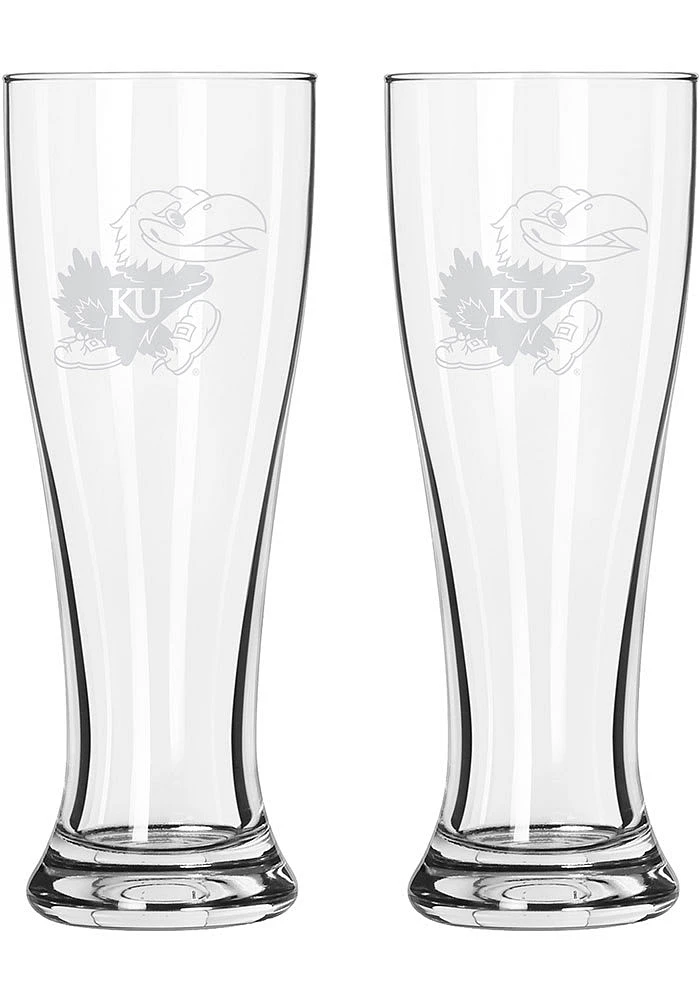 Kansas Jayhawks 16OZ Pilsner Glass - White