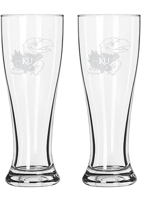 Kansas Jayhawks 16OZ Pilsner Glass - White