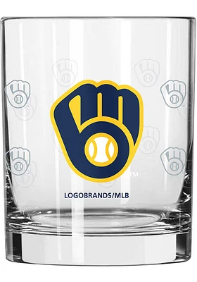 Milwaukee Brewers 14OZ Satin Etch Rock Glass -