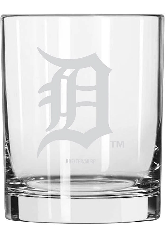 Detroit Tigers 14OZ Etch Rock Glass - White