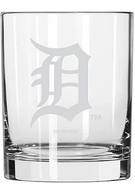 Detroit Tigers 14OZ Etch Rock Glass - White