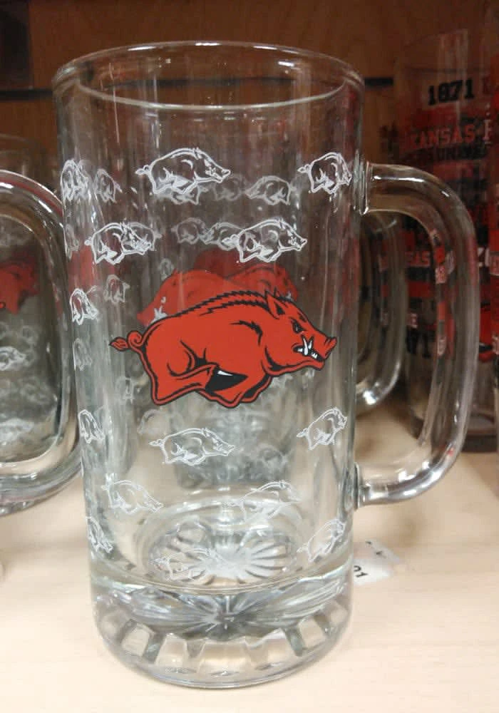 Arkansas Razorbacks 16OZ Satin Etch Tankard Stein - Red