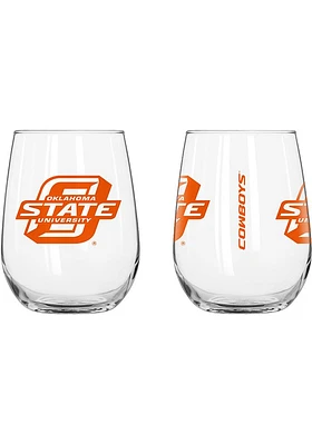 Oklahoma State Cowboys 16OZ Gameday Curved Stemless Wine Glass - Orange