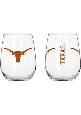 Texas Longhorns 16OZ Gameday Curved Stemless Wine Glass - Burnt Orange