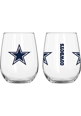 Dallas Cowboys 16OZ Gameday Curved Stemless Wine Glass - Navy Blue